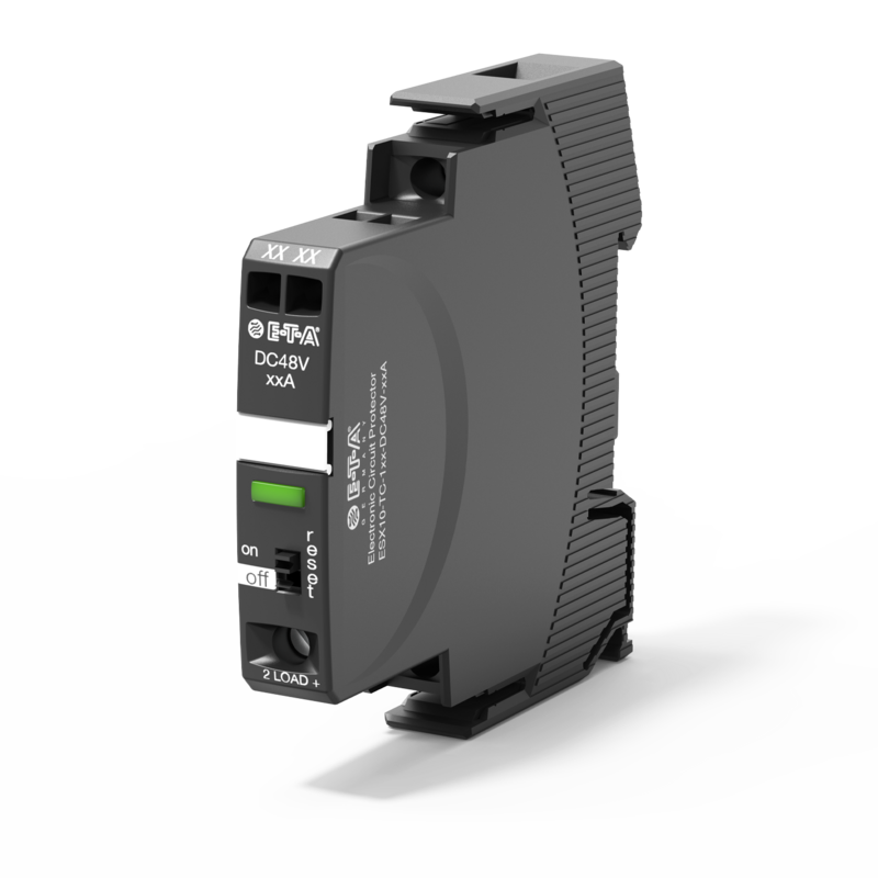 Typ ESX10-TC-DC48V von E-T-A: Erweitert die Produktgruppe »Elektronischer Überstromschutz« für DC 48 V Anwendungen.