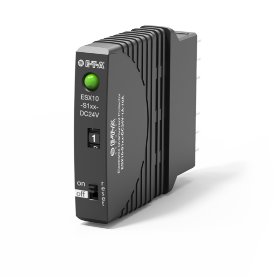 Typ ESX10-S von E-T-A: ESX10-Sxxx erweitert die Produktgruppe »Elektronischer Überstromschutz« für DC 24 V Anwendungen.