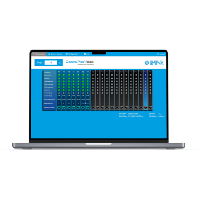 Die Grafische Benutzeroberfläche des RCI11 visualisiert den Systemaufbau und ermöglicht Überwachen und manuelles Schalten der Sicherungsautomaten.